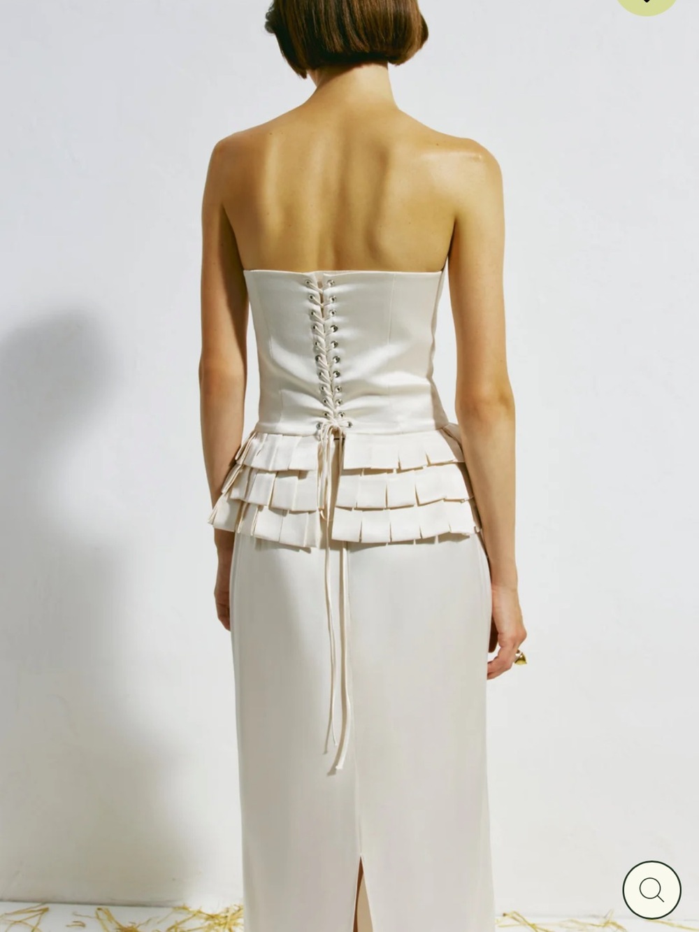 Couper creamy white corset and silk skirt set - bridal, rehearsal, - Picture 6 of 10